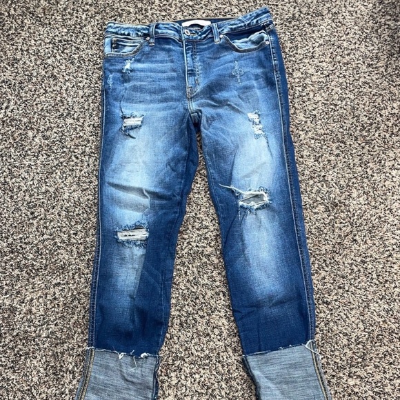 KanCan Denim - KanCan High Rise Distressed Cuffed Blue Jeans Size 11/29